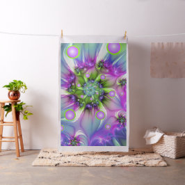 Kleurrijke spiraalvormige ronde vormen Abstracte f Stof