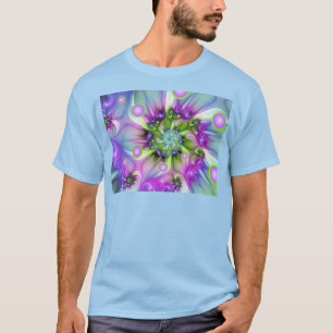 Kleurrijke spiraalvormige ronde vormen Abstracte f T-shirt