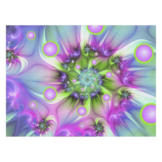 Kleurrijke spiraalvormige ronde vormen Abstracte f Tafelkleed (Voorkant (Horizontaal))