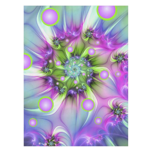 Kleurrijke spiraalvormige ronde vormen Abstracte f Tafelkleed (Voorkant)