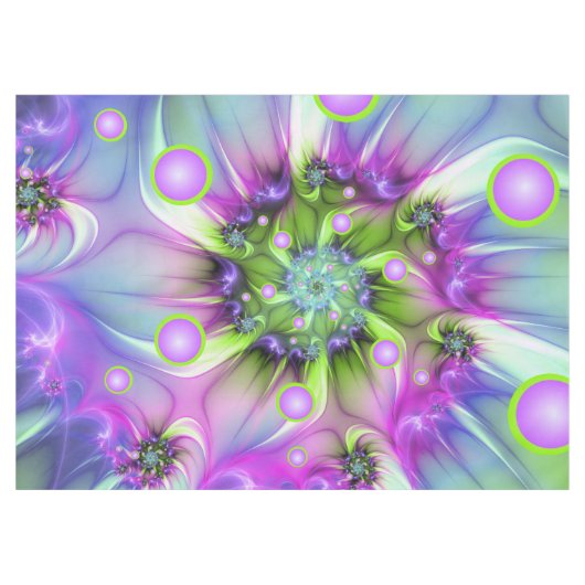 Kleurrijke spiraalvormige ronde vormen Abstracte f Tafelkleed (Voorkant (Horizontaal))