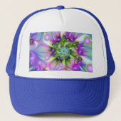 Kleurrijke spiraalvormige ronde vormen Abstracte f Trucker Pet (Voorkant)