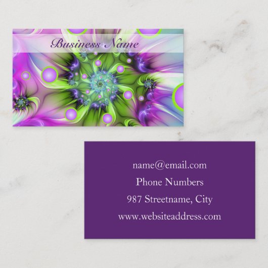 Kleurrijke spiraalvormige ronde vormen Abstracte f Visitekaartje (Voorkant / Achterkant)