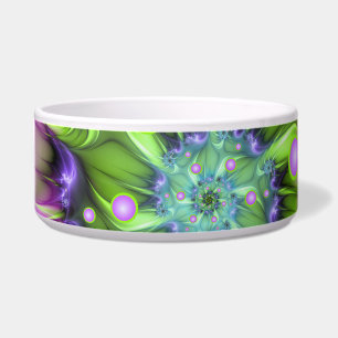 Kleurrijke spiraalvormige ronde vormen Abstracte f Voerbakje