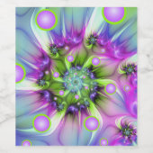 Kleurrijke spiraalvormige ronde vormen Abstracte f Wijn Etiket (Enkel label)