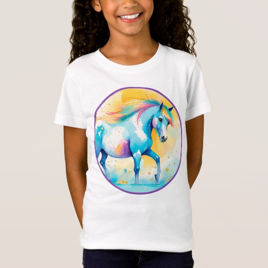 Kleurrijke Spirit Pony 14 Kind T-shirt (Voorkant)