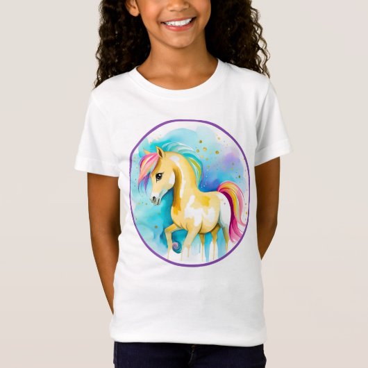 Kleurrijke Spirit Pony 15 Kinderen T-shirt (Voorkant)