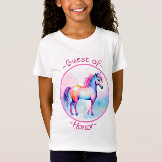 Kleurrijke Spirit Pony 24 eregast T-shirt (Voorkant)