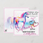 Kleurrijke Spirit Pony 2 Verjaardag Dank u Kaart (Voorkant / Achterkant)