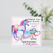 Kleurrijke Spirit Pony 2 Verjaardag Dank u Kaart (Staand voorkant)