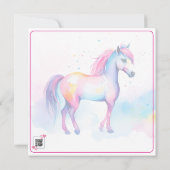 Kleurrijke Spirit Pony 2 Verjaardag Dank u Kaart (Achterkant)