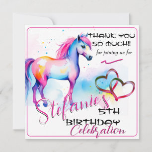 Kleurrijke Spirit Pony 2 Verjaardag Dank u Kaart