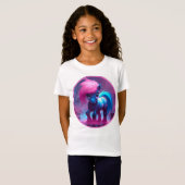 Kleurrijke Spirit Pony 4 Kinderen T-shirt (Voorkant volledig)