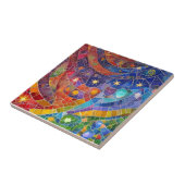 Kleurrijke Spirituele Abstracte Regenboog Flow Moz Tegeltje (Zijkant)