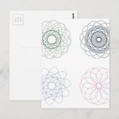 Kleurrijke spirografen2 briefkaart (Voorkant / Achterkant)