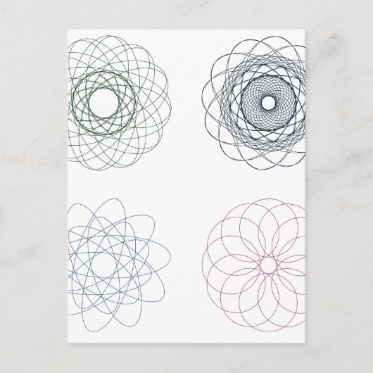 Kleurrijke spirografen2 briefkaart (Voorkant)