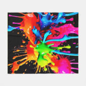 Kleurrijke Splash Abstract Fleece Deken (Voorkant (Horizontaal))