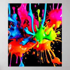 Kleurrijke Splash Abstract Poster