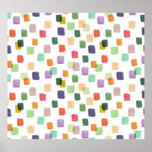 Kleurrijke splash: Abstracte naadloze achtergrond Poster