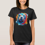 Kleurrijke Splash Art Seal Zee Dierenvriend T-shirt (Voorkant)
