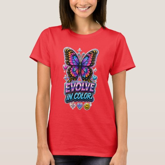 Kleurrijke Splash Dames T-Shirt (Voorkant)