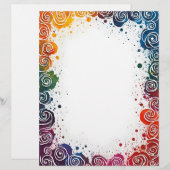 Kleurrijke Splash en Swirls Briefhoofd (Voorkant / Achterkant)