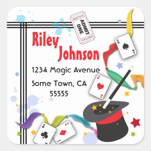 Kleurrijke Splash Fun met Magic Address Label (Voorkant)