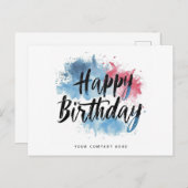 Kleurrijke Splash Gelukkige Verjaardagszaken Briefkaart (Voorkant / Achterkant)