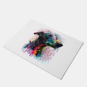 Kleurrijke Splash Greyhound Portret Puppy Eigenaar Deurmat (Schuin)