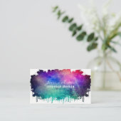 Kleurrijke splash over waterverf visitekaartje (Staand voorkant)