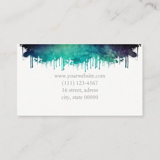 Kleurrijke splash over waterverf visitekaartje (Achterkant)