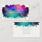 Kleurrijke splash over waterverf visitekaartje (Voorkant / Achterkant)