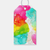 Kleurrijke Splash Waterverf Verjaardag Cadeaulabel (Achterkant)