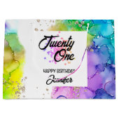 Kleurrijke Splash Waterverf Verjaardag Groot Cadeauzakje (Voorkant)