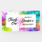 Kleurrijke Splash Waterverf Verjaardag Spandoek (Horizontaal)