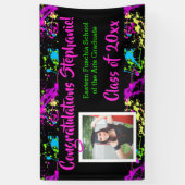 Kleurrijke Splatter Art Photo Afstuderen Banner Si (Verticaal)