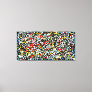 KLEURRIJKE SPLATTER IV - Action schilderij -Abstra Canvas Afdruk