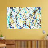 KLEURRIJKE SPLATTER LIX - Actie schilderen -Abstra Canvas Afdruk (Insitu (Woonkamer))