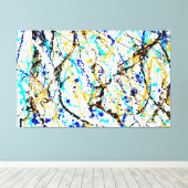 KLEURRIJKE SPLATTER LIX - Actie schilderen -Abstra Canvas Afdruk (Insitu (Houten vloer))
