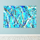 KLEURRIJKE SPLATTER LXV - Actie schilderen -Abstra Canvas Afdruk (Insitu (Houten vloer))