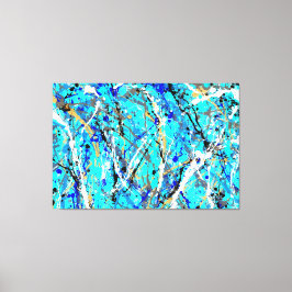 KLEURRIJKE SPLATTER LXV - Actie schilderen -Abstra Canvas Afdruk