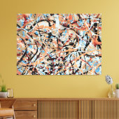 KLEURRIJKE SPLATTER LXVI - Actie schilderen - Canvas Afdruk (Insitu (Woonkamer))