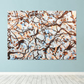 KLEURRIJKE SPLATTER LXXII - Action painting - Canvas Afdruk (Insitu (Houten vloer))