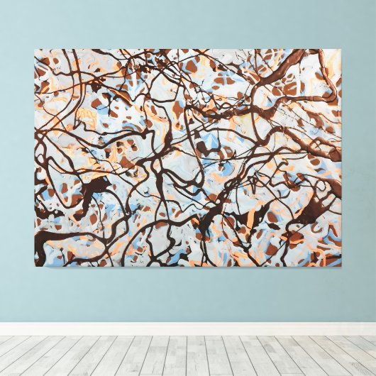 KLEURRIJKE SPLATTER LXXII - Action painting - Canvas Afdruk (Insitu (Houten vloer))