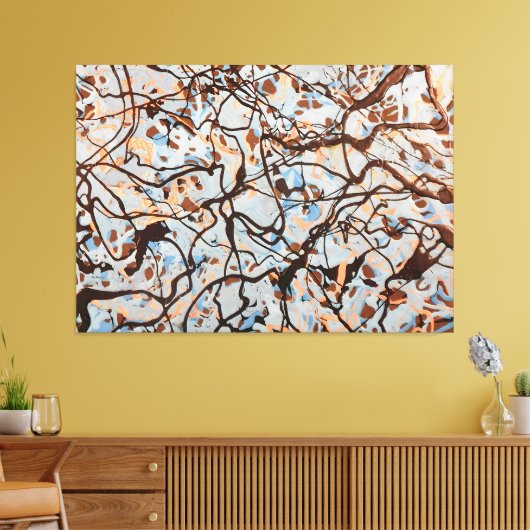 KLEURRIJKE SPLATTER LXXII - Action painting - Canvas Afdruk (Insitu (Woonkamer))