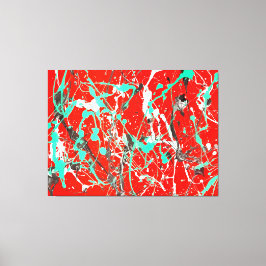 KLEURRIJKE SPLATTER LXXV - Action painting - Canvas Afdruk