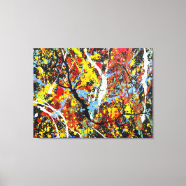 KLEURRIJKE SPLATTER LXXVIII - Action painting - Canvas Afdruk