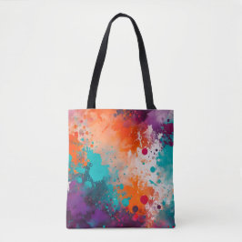 Kleurrijke Splatter Paint Art Canvas tas