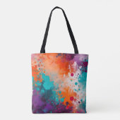 Kleurrijke Splatter Paint Art Canvas tas (Achterkant)