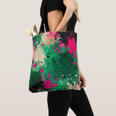 Kleurrijke Splatter Paint Art Canvas tas (Dichtbij)